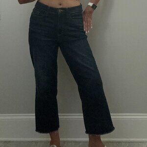 Judy Blue Wide Leg Cropped Jeans Raw Hem Size 3